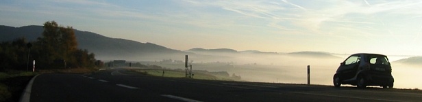 Unser Smart Cabrio in Richtung Harz